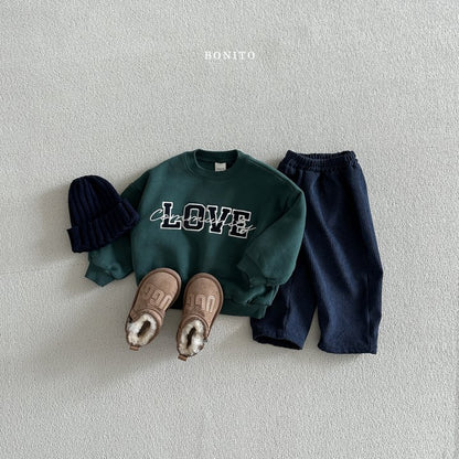 Love Corduroy Sweatshirts [Green/M(3-4yr)]