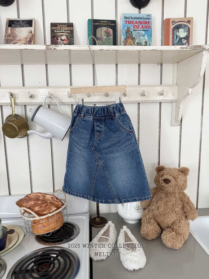 [PRE-ORDER] A Line Long Denim Skirts