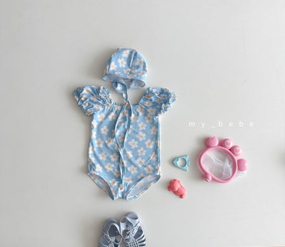 [PRE-ORDER] Shirring Swim Suit + Hat Set