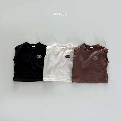 Hello Sleeveless T-Shirts [Cream/XL(5-6yr)]