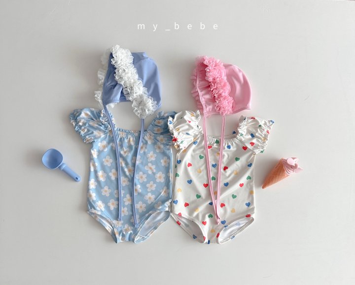 [PRE-ORDER] Shirring Swim Suit + Hat Set