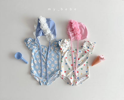 [PRE-ORDER] Shirring Swim Suit + Hat Set
