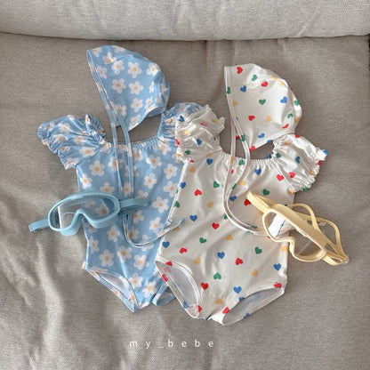 [PRE-ORDER] Shirring Swim Suit + Hat Set
