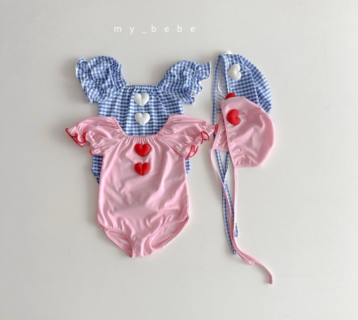 [PRE-ORDER] Heart Swim Suit + Hat Set