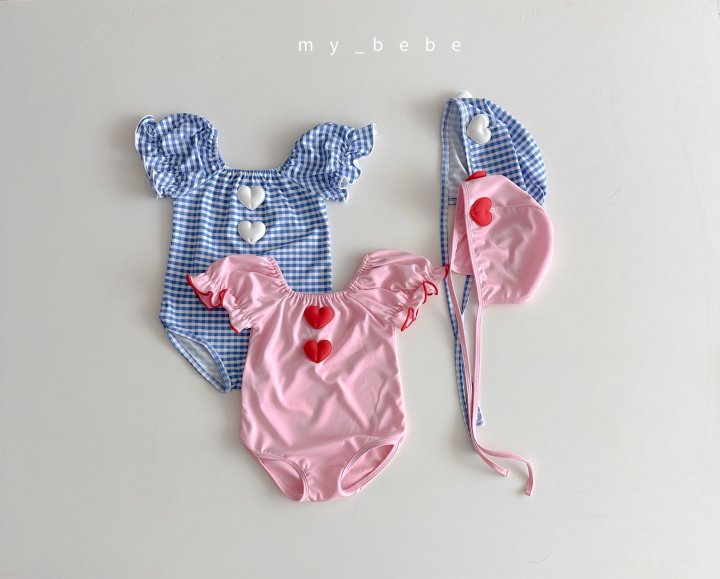 [PRE-ORDER] Heart Swim Suit + Hat Set