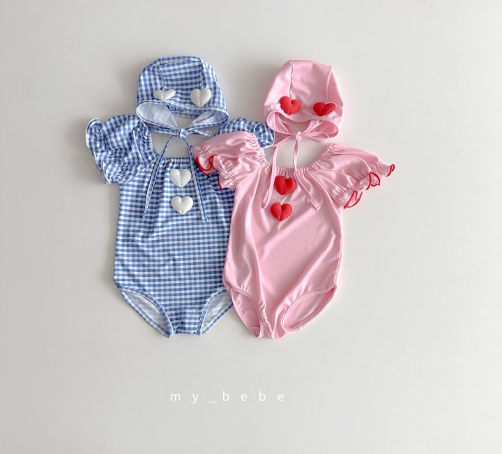 [PRE-ORDER] Heart Swim Suit + Hat Set
