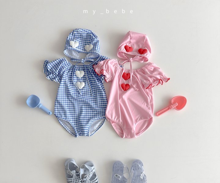 [PRE-ORDER] Heart Swim Suit + Hat Set