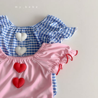 [PRE-ORDER] Heart Swim Suit + Hat Set