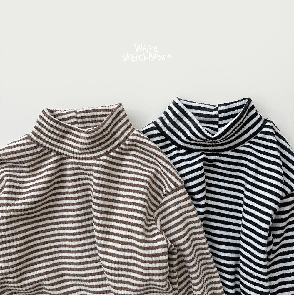 [PRE-ORDER] Ribbed Stripe Half Neck T-Shirts