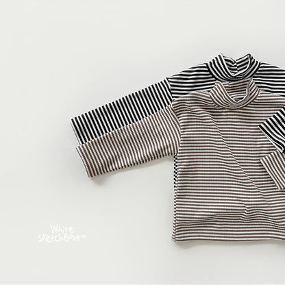 [PRE-ORDER] Ribbed Stripe Half Neck T-Shirts