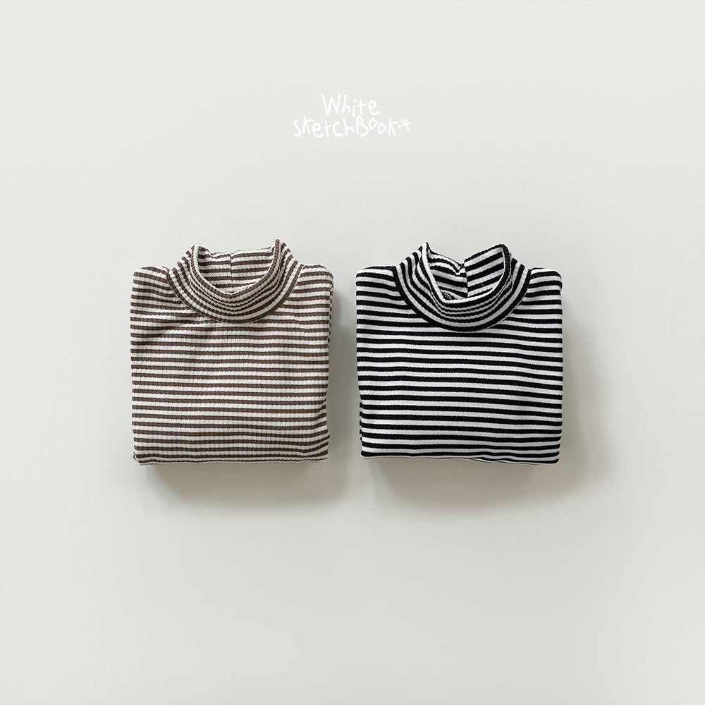 [PRE-ORDER] Ribbed Stripe Half Neck T-Shirts