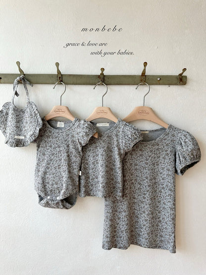 [PRE-ORDER] Puff Flower Body Suit + Bib Set
