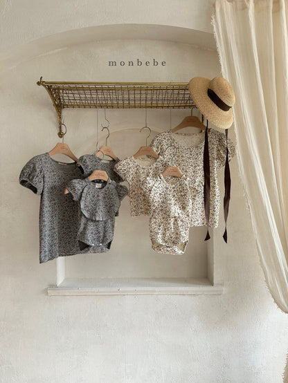 [PRE-ORDER] Puff Flower Body Suit + Bib Set