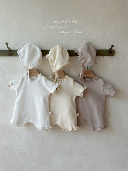 [PRE-ORDER] Summer Waffle Body Suit + Bonnet Set