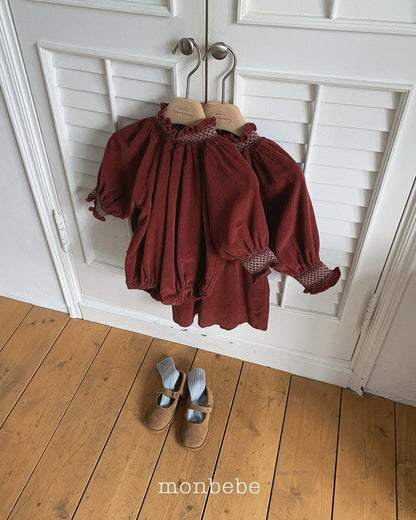 [PRE-ORDER] Corduroy Smocking Body Suit