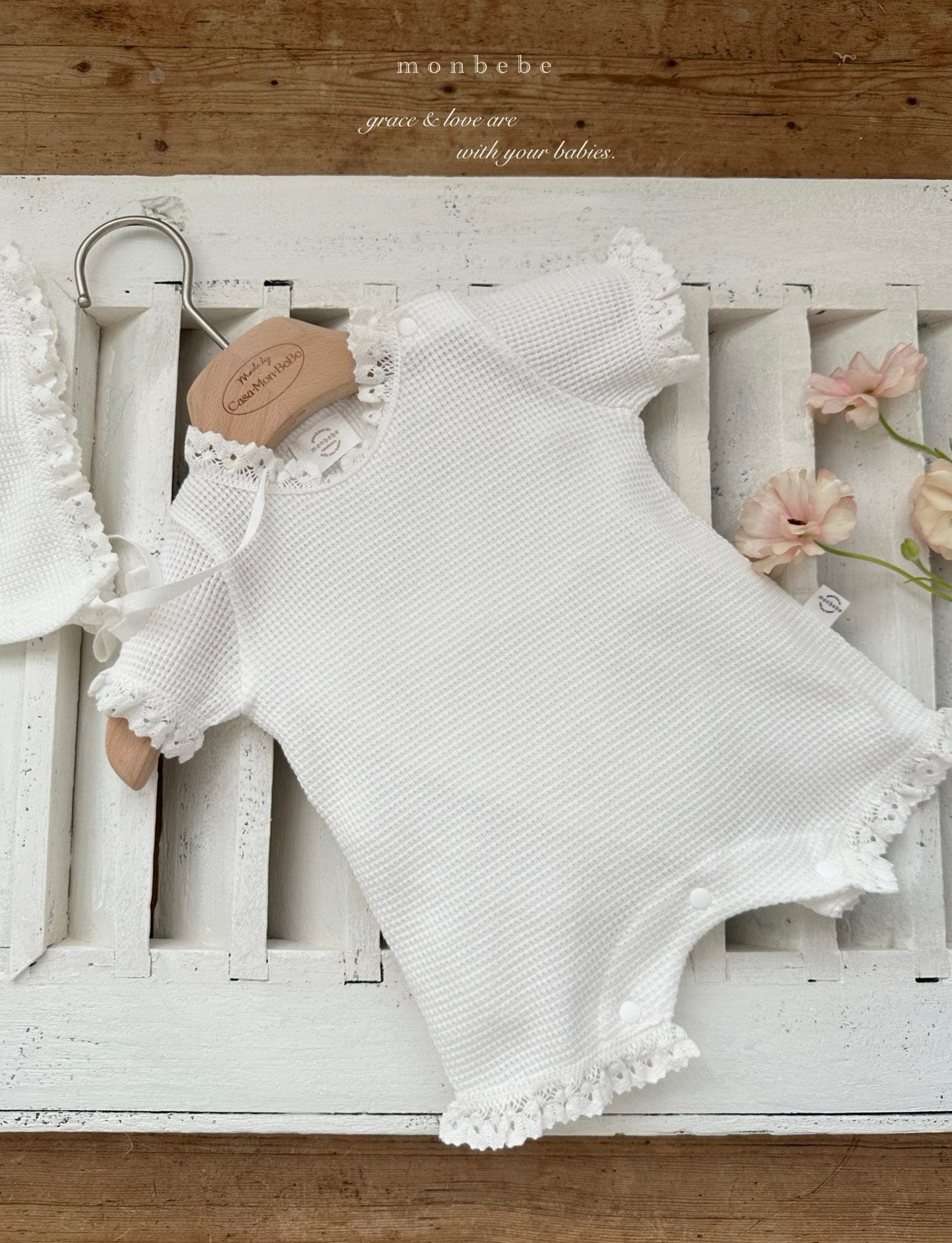 [PRE-ORDER] Summer Waffle Body Suit + Bonnet Set
