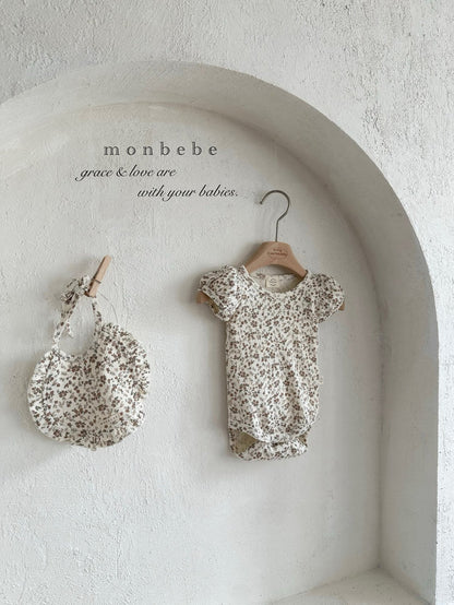 [PRE-ORDER] Puff Flower Body Suit + Bib Set