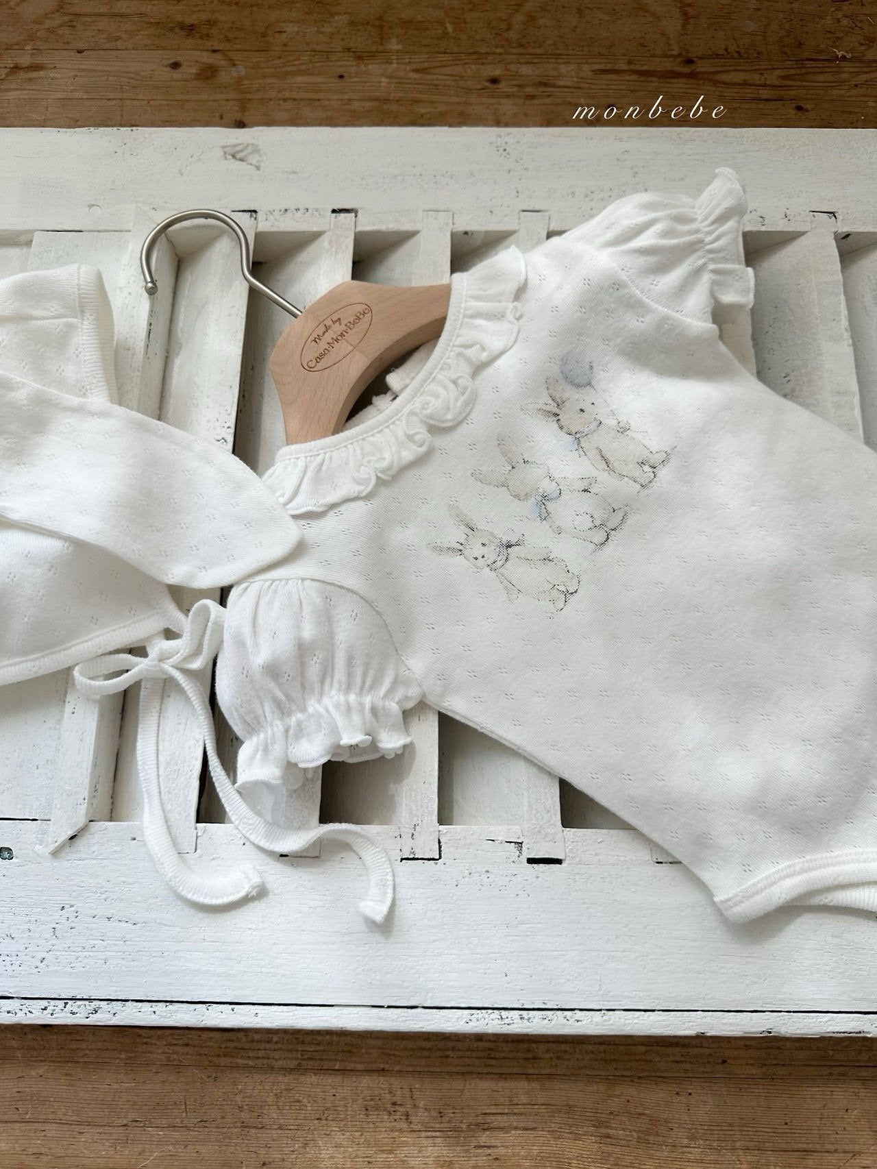 [PRE-ORDER] Rabbit Eyelet Suit + Bonnet Set