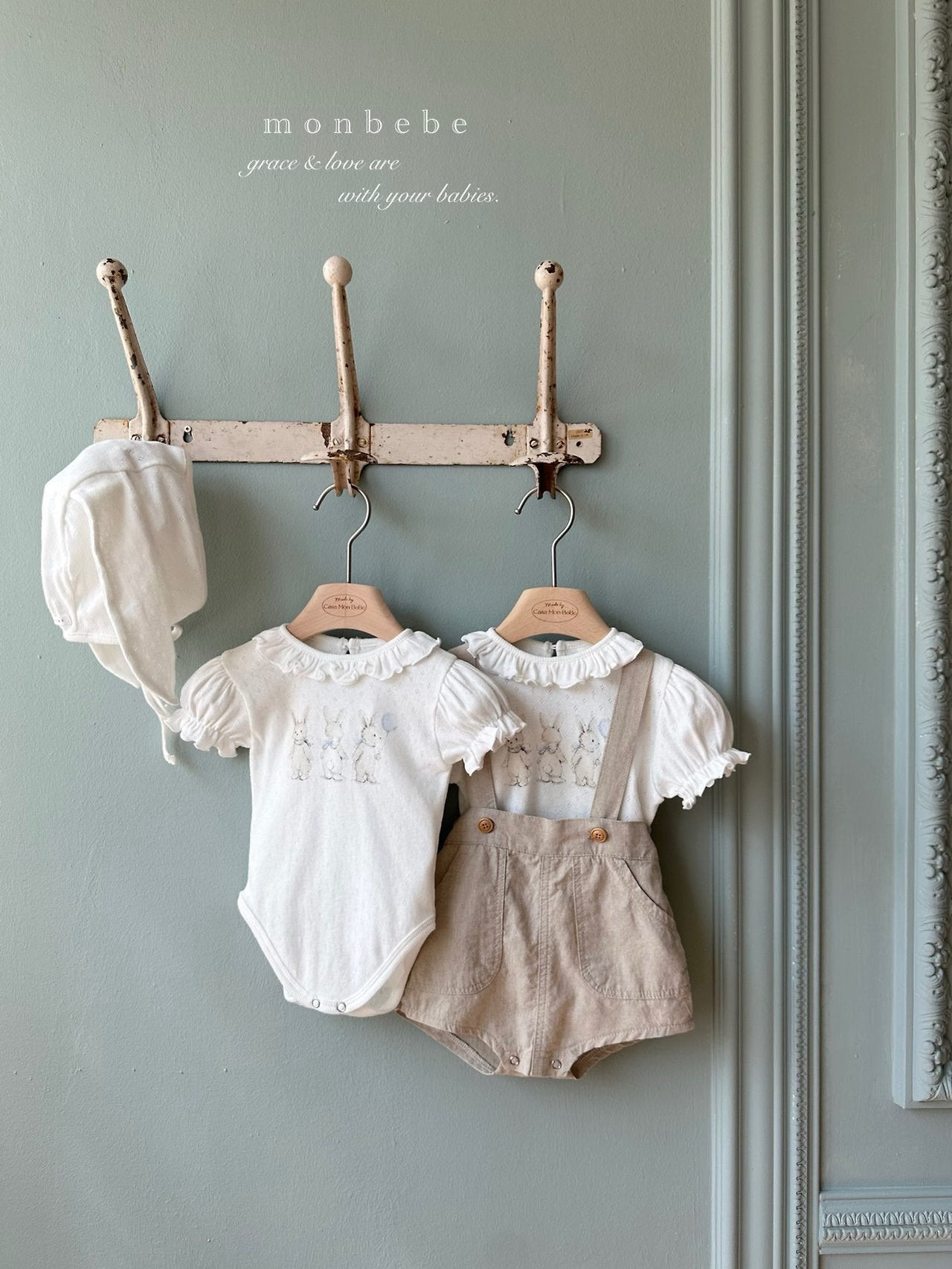 [PRE-ORDER] Rabbit Eyelet Suit + Bonnet Set