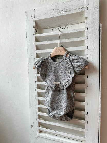[PRE-ORDER] Puff Flower Body Suit + Bib Set