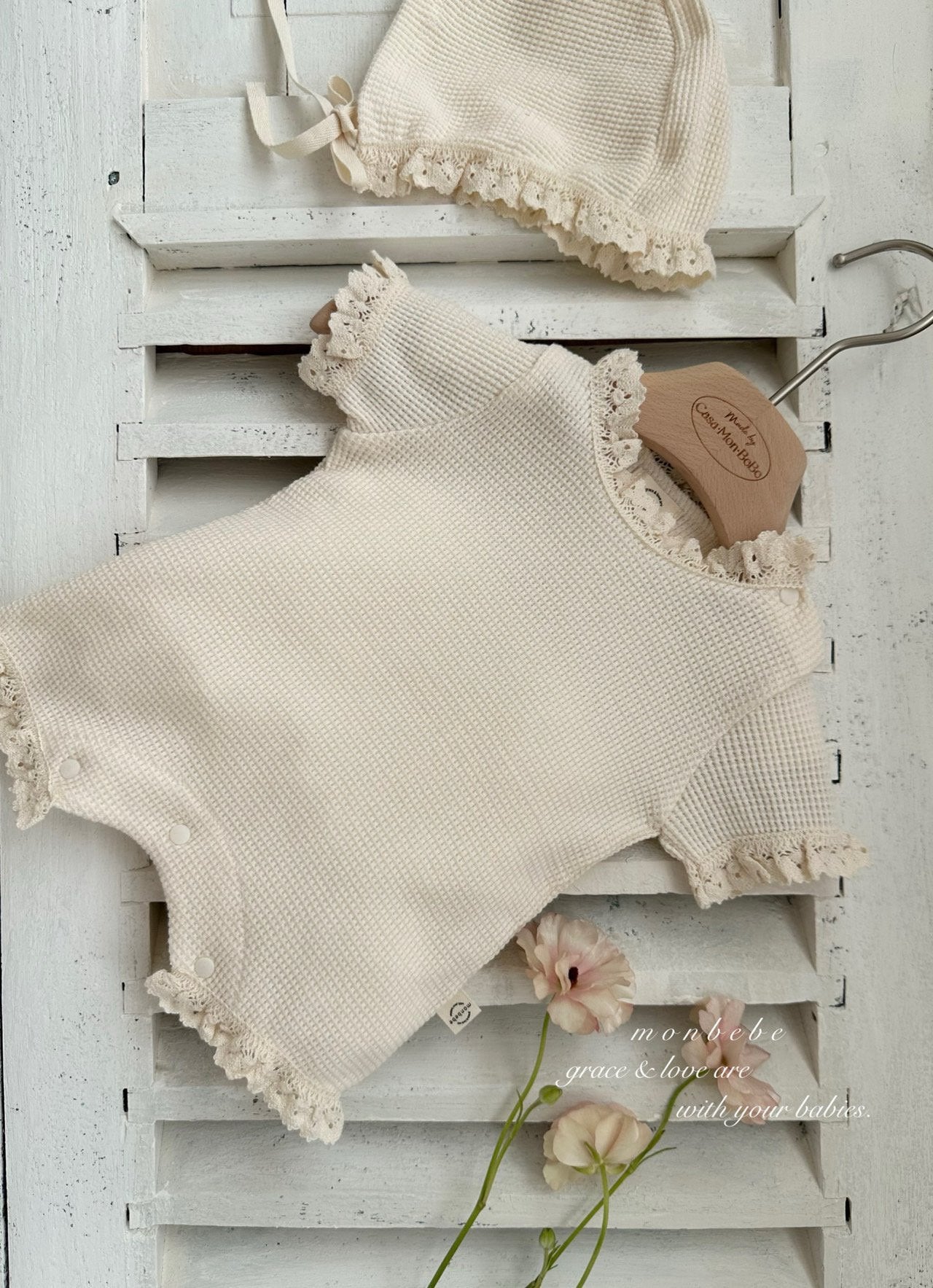 [PRE-ORDER] Summer Waffle Body Suit + Bonnet Set