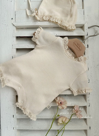 [PRE-ORDER] Summer Waffle Body Suit + Bonnet Set