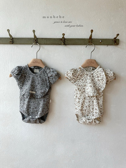 [PRE-ORDER] Puff Flower Body Suit + Bib Set