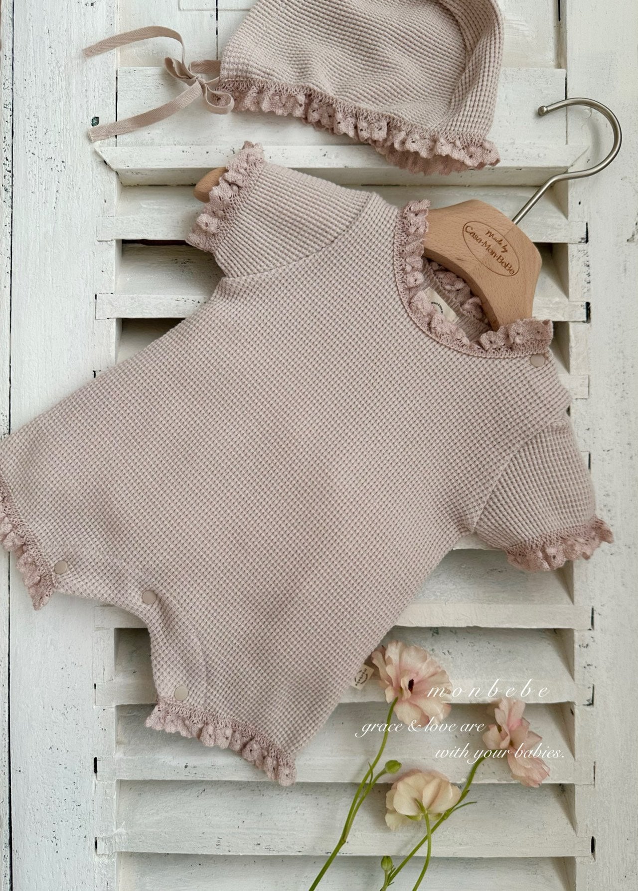 [PRE-ORDER] Summer Waffle Body Suit + Bonnet Set