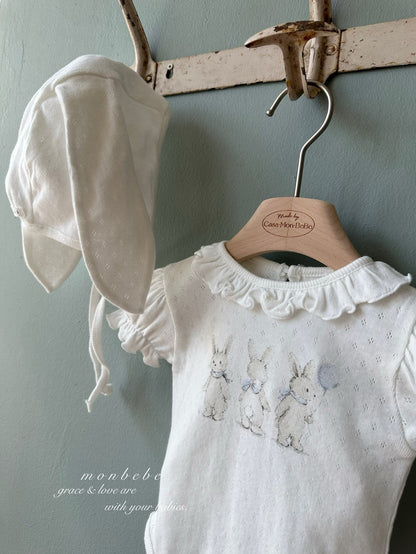[PRE-ORDER] Rabbit Eyelet Suit + Bonnet Set