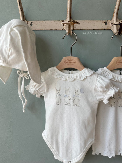 [PRE-ORDER] Rabbit Eyelet Suit + Bonnet Set
