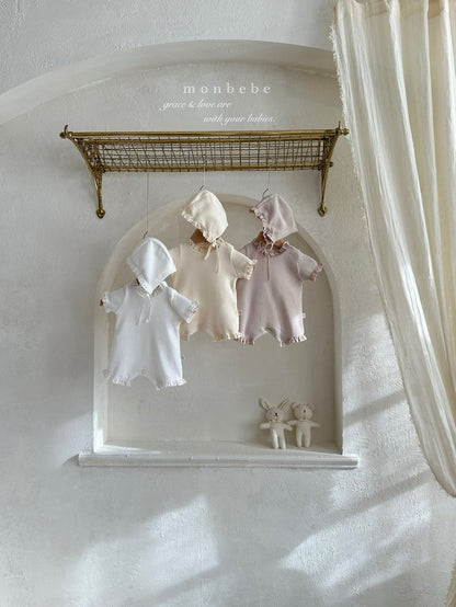 [PRE-ORDER] Summer Waffle Body Suit + Bonnet Set