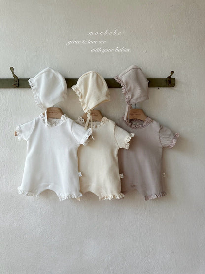 [PRE-ORDER] Summer Waffle Body Suit + Bonnet Set