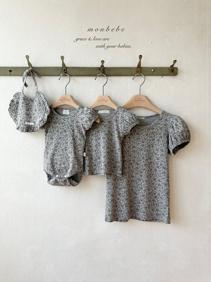 [PRE-ORDER] Puff Flower Body Suit + Bib Set