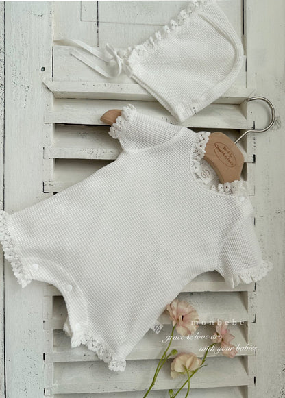 [PRE-ORDER] Summer Waffle Body Suit + Bonnet Set