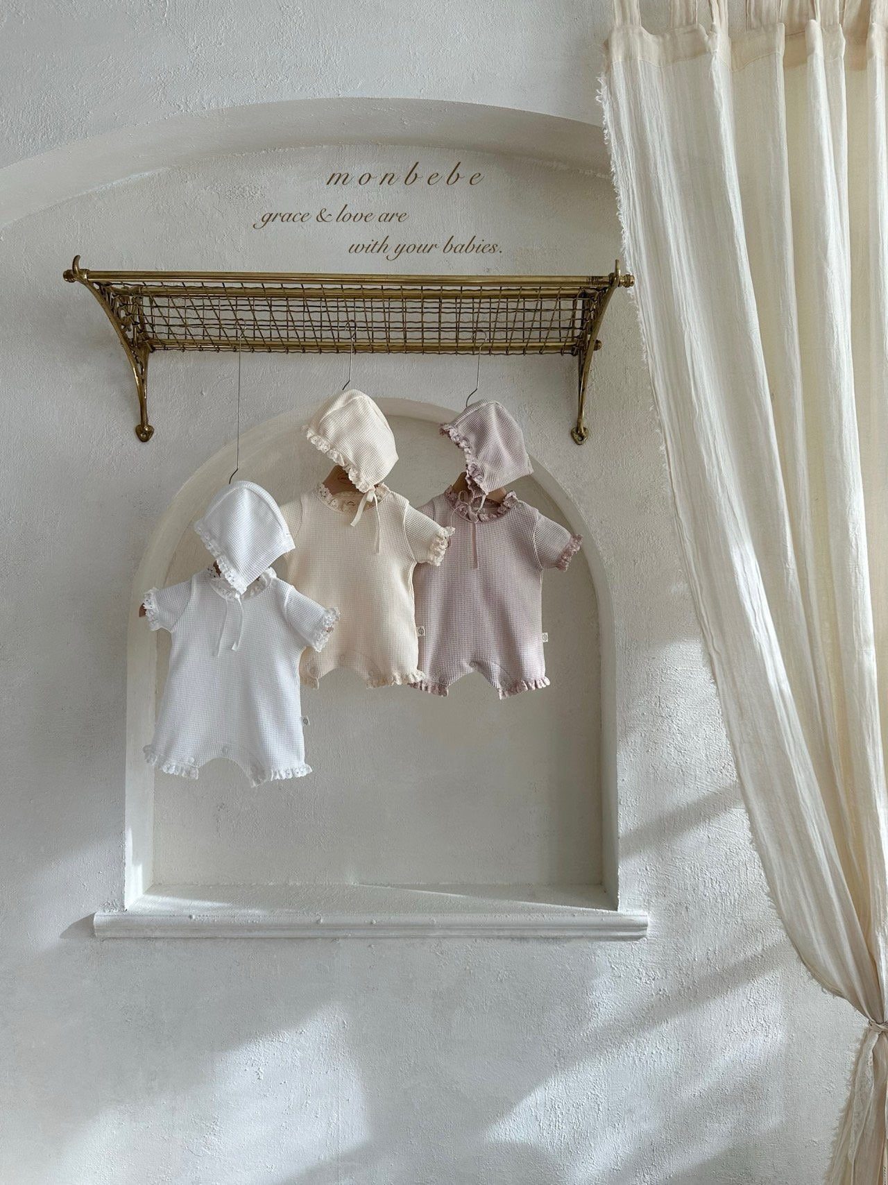 [PRE-ORDER] Summer Waffle Body Suit + Bonnet Set