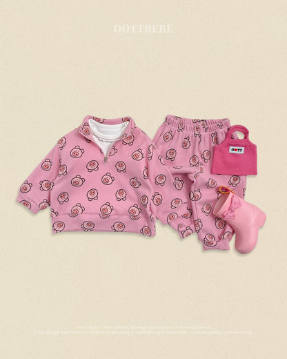 [PRE-ORDER] Little Farm Waffle Anorak Bottom Set