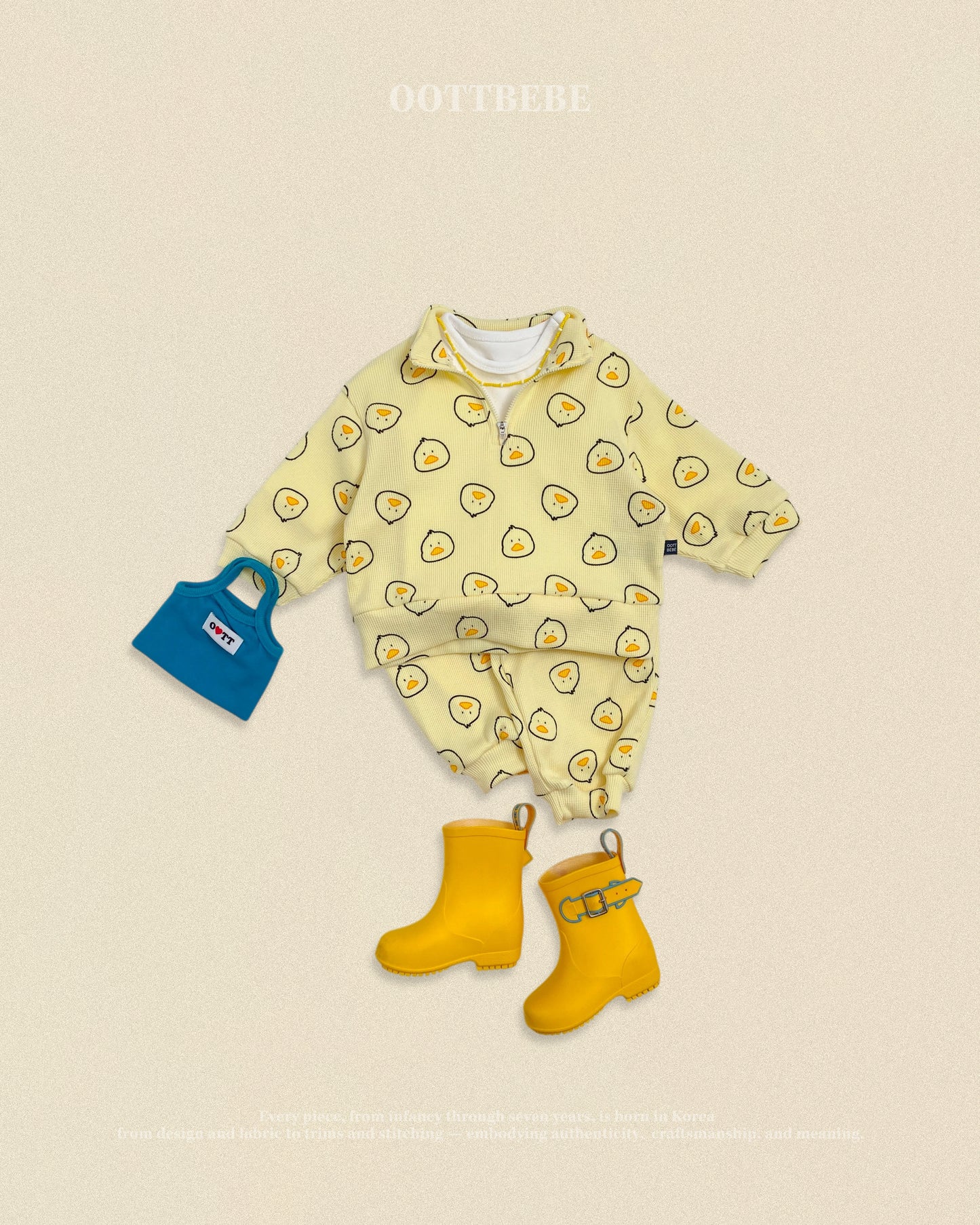 [PRE-ORDER] Little Farm Waffle Anorak Bottom Set
