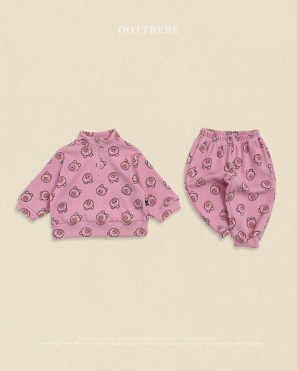 [PRE-ORDER] Little Farm Waffle Anorak Bottom Set