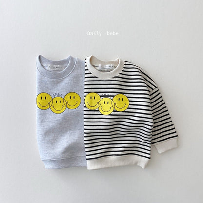 Three Smile Sweatshirt [Stripe/XL(5-6yr)]
