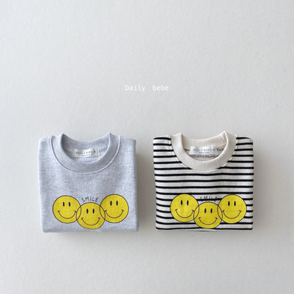 Three Smile Sweatshirt [Stripe/XL(5-6yr)]