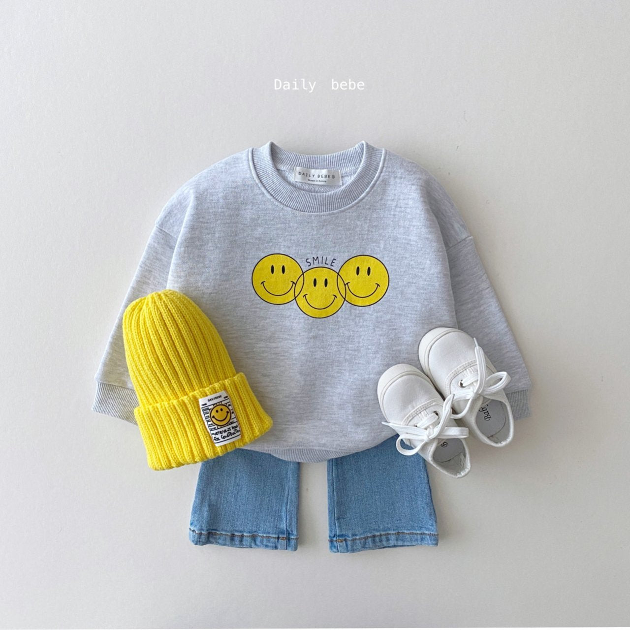 Three Smile Sweatshirt [Stripe/XL(5-6yr)]