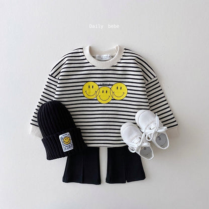 Three Smile Sweatshirt [Stripe/XL(5-6yr)]