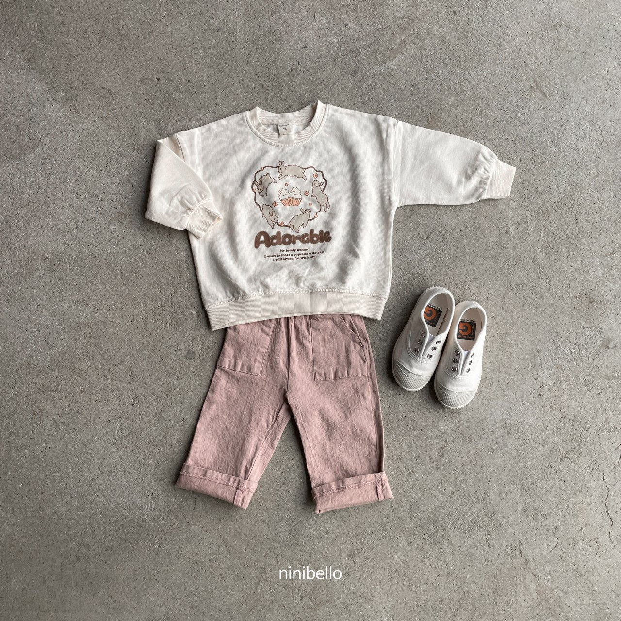 Cookie Rabbit Sweatshirt [Ivory/L(4-5yr)]