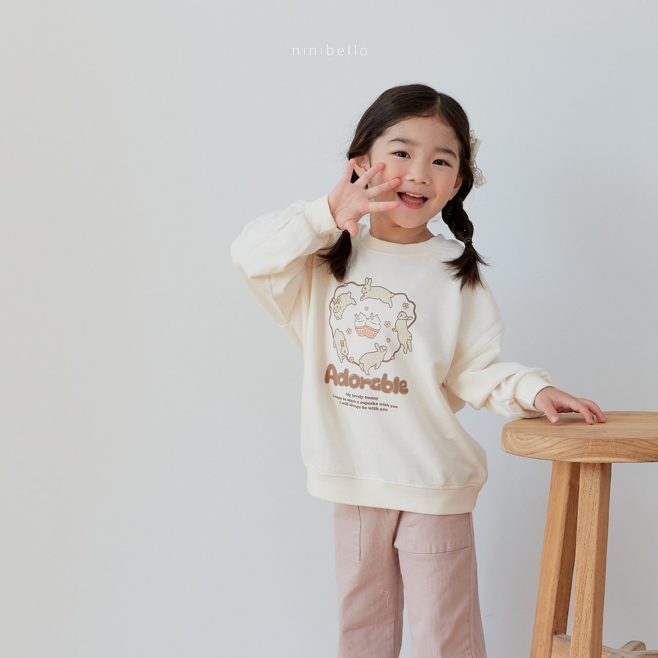 Cookie Rabbit Sweatshirt [Ivory/L(4-5yr)]