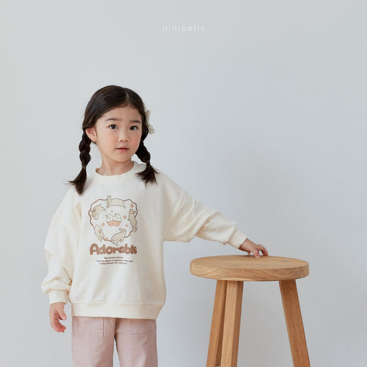 Cookie Rabbit Sweatshirt [Ivory/L(4-5yr)]