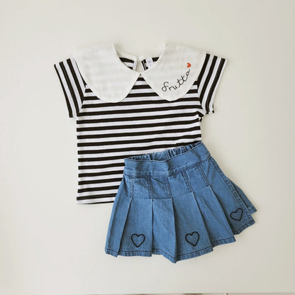 Stripe Collar T-Shirt [9/L(4-5yr)]