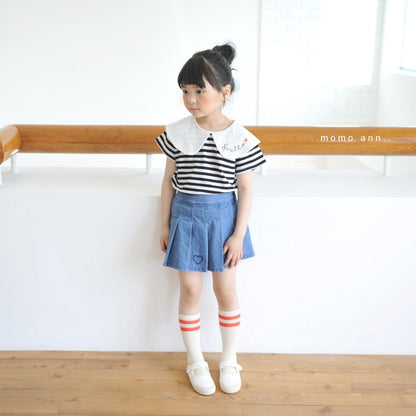 Stripe Collar T-Shirt [9/L(4-5yr)]