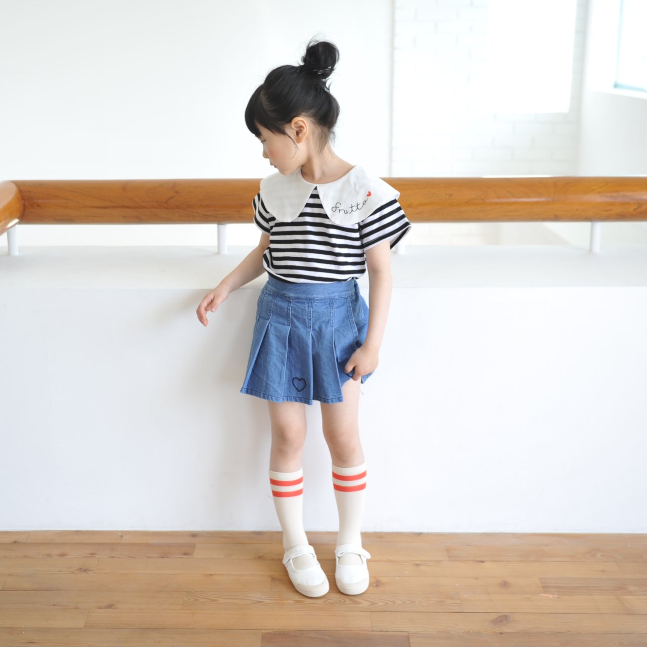 Stripe Collar T-Shirt [9/L(4-5yr)]