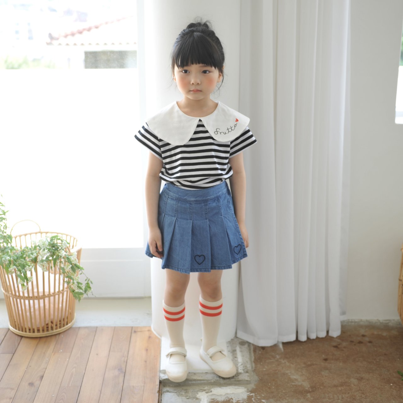 Stripe Collar T-Shirt [9/L(4-5yr)]