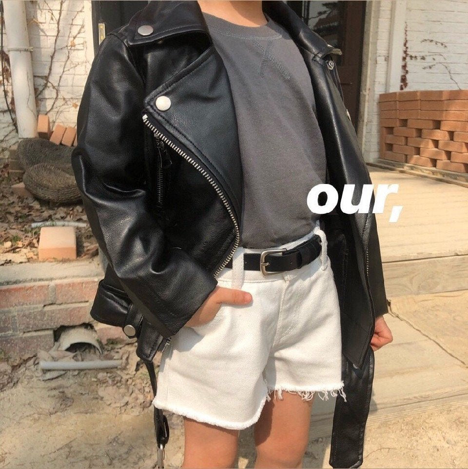 Laurent Faux Leather Jacket [S(2-3yr)]